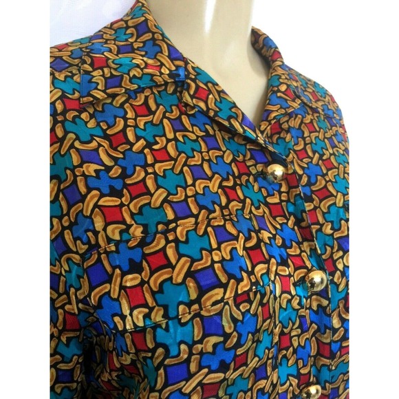VTG Adrianna Papell Shirt Dress Silk Button Down 6 - Picture 4 of 6